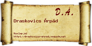 Draskovics Árpád névjegykártya