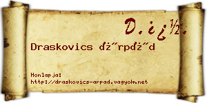 Draskovics Árpád névjegykártya