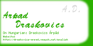 arpad draskovics business card