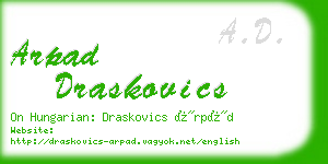 arpad draskovics business card